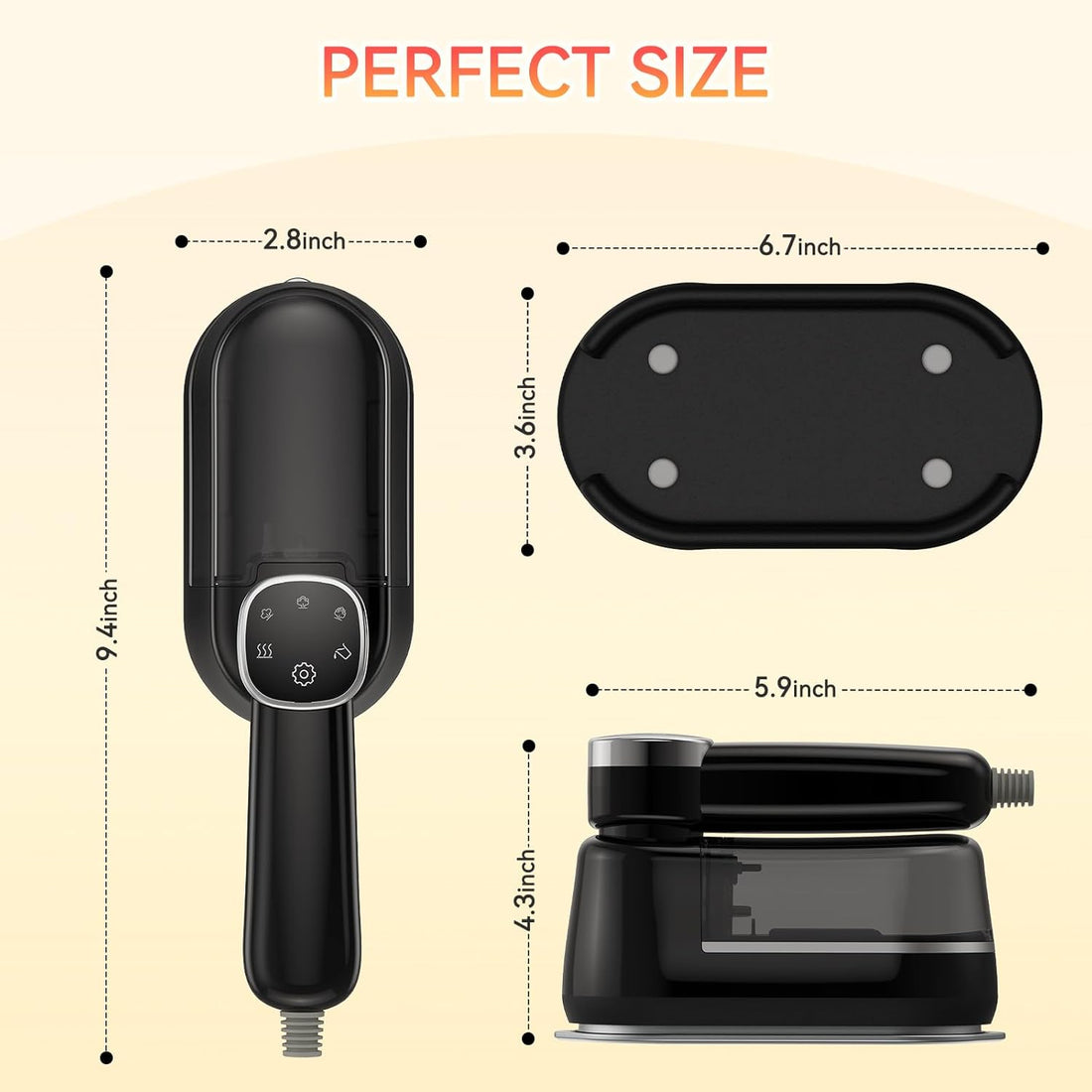 Portable 2-in-1 Rotating Garment Steamer | Mini Travel Dry & Steam Iron with Detachable Water Tank