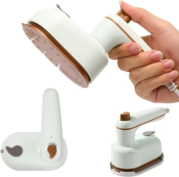 Foldable 2-in-1 Portable Garment Steamer | Anti-Scald Base Dry and Steam Iron with Fast Heating
