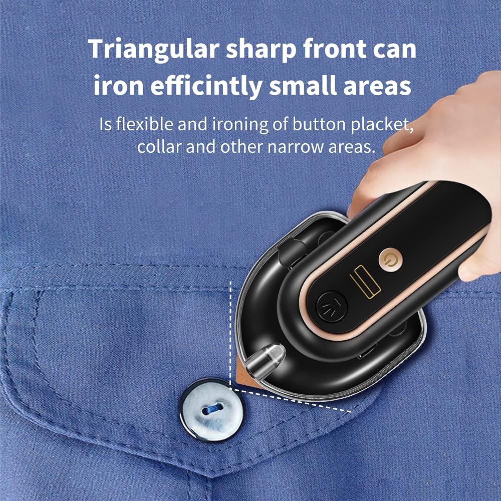 Cordless Mini Iron for Clothes | Portable Travel Iron, Fast Heating, Dry & Wet Ironing, USB Rechargeable
