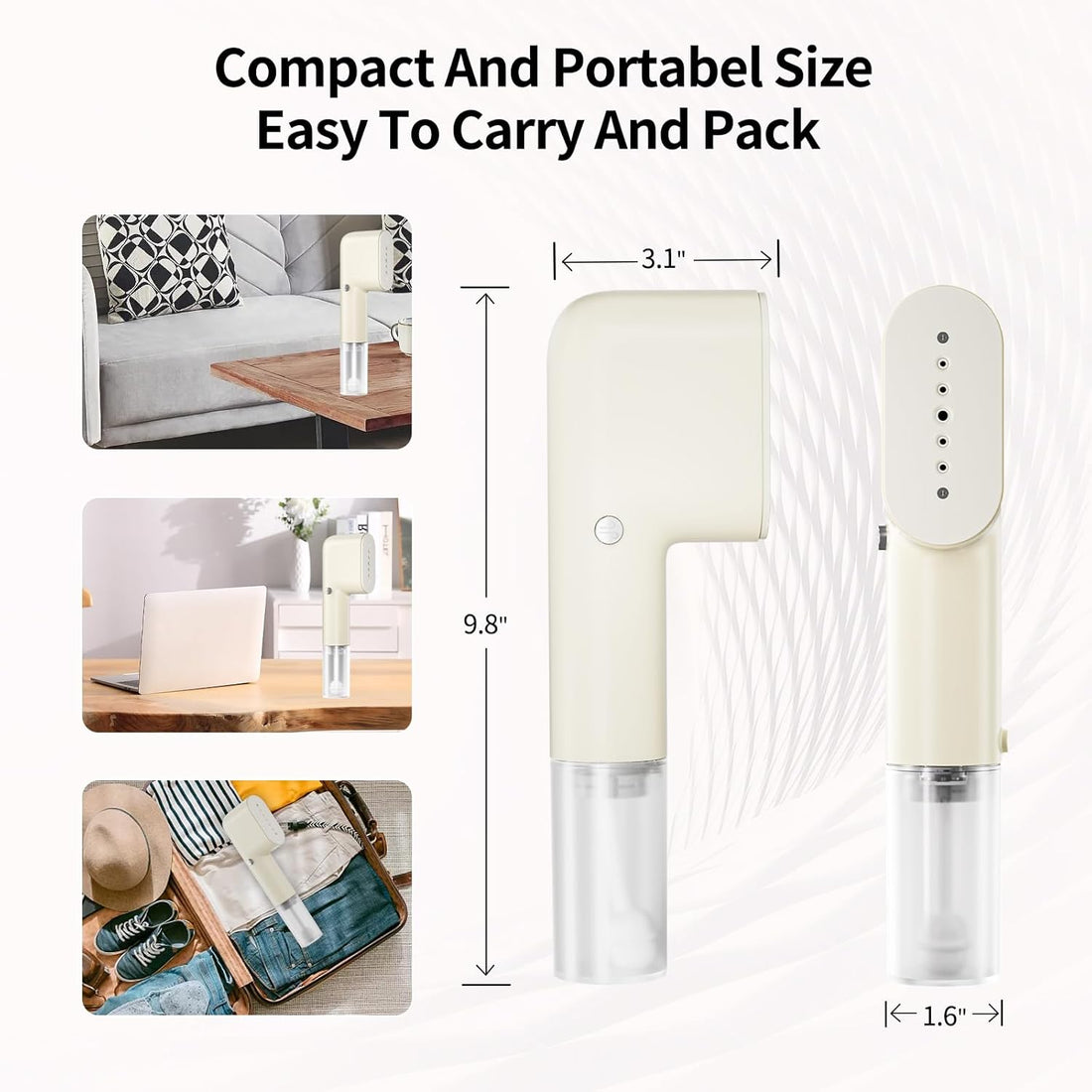 Portable Mini Handheld Garment Steamer | Fast Heating Compact Travel Steam Iron for Quick Wrinkle Removal