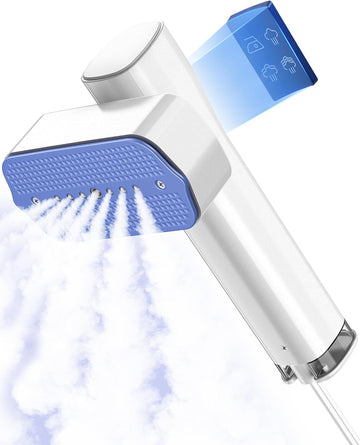 Portable 2-in-1 Handheld Garment Steamer | Rotating Head Steam and Dry Iron for Travel and Home Use